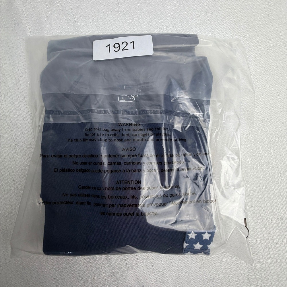 Vineyard Vines Shirt Mens XS Navy American Flag Pocket Long Sleeve Tee - Picture 10 of 10